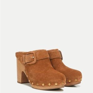 NEW Veronica Beard ‘Dacey’ Suede Pecan Brown Clogs Mules 6